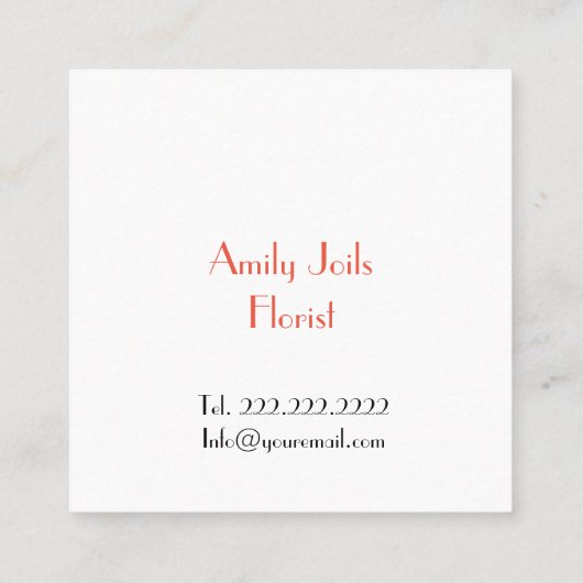 Visitekaartje Florist Red Rose Perfume (Achterkant)