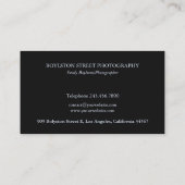 Visitekaartje fotograaf (Achterkant)