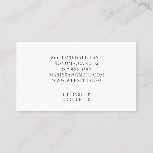 Visitekaartje fotograaf (Achterkant)