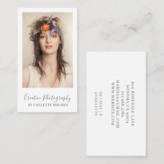 Visitekaartje fotograaf (Voorkant / Achterkant)