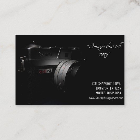 Visitekaartje fotograaf (Achterkant)
