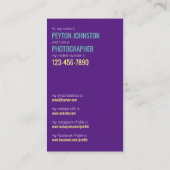 Visitekaartje fotograaf (Achterkant)