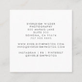 Visitekaartje fotograaf (Achterkant)