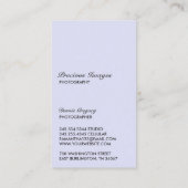 Visitekaartje fotografie (Achterkant)