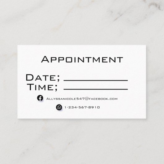 Visitekaartje fotografie (Achterkant)