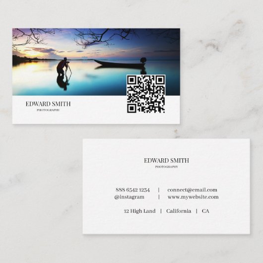 Visitekaartje | Fotografie | Nieuw QR-codeontwerp (Voorkant / Achterkant)