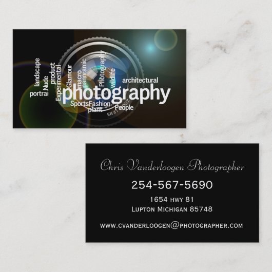 Visitekaartje/fotografie Visitekaartje (Voorkant / Achterkant)