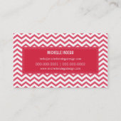 VISITEKAARTJE Fresh Chevron Pattern Cherry Red (Achterkant)
