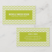 VISITEKAARTJE Fresh Chevron Pattern Lime Green (Voorkant / Achterkant)