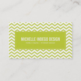 VISITEKAARTJE Fresh Chevron Pattern Lime Green