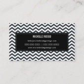 VISITEKAARTJE Fresh Chevron Pattern Zwart Wit (Achterkant)