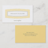 VISITEKAARTJE Fresh Chevron patterned panel geel (Voorkant / Achterkant)