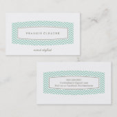 VISITEKAARTJE frisse chevron patroon panel mint (Voorkant / Achterkant)