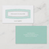 VISITEKAARTJE frisse chevron patroon panel mint (Voorkant / Achterkant)