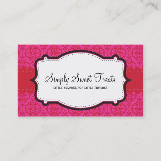 VISITEKAARTJE:: funky damask 5L Visitekaartje (Voorkant)