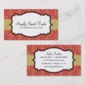 VISITEKAARTJE :: funky damast 10L (Voorkant / Achterkant)