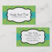 VISITEKAARTJE:: funky damast 6L Visitekaartje (Voorkant / Achterkant)