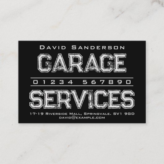 Visitekaartje Garage Services (Voorkant)