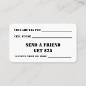 VISITEKAARTJE GBC met Send een Vriend (Achterkant)