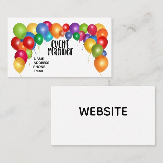 visitekaartje  gebeurtenisplanner (Voorkant / Achterkant)