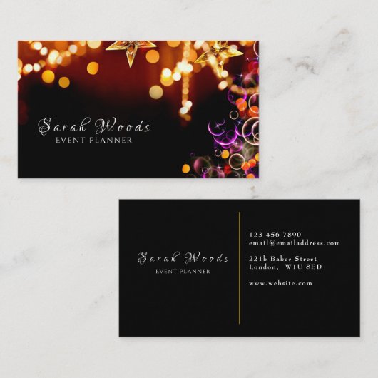 visitekaartje, gebeurtenisplanner visitekaartje (Voorkant / Achterkant)