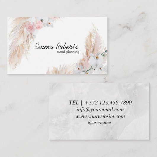 Visitekaartje Gebeurtenisplanning (Voorkant / Achterkant)