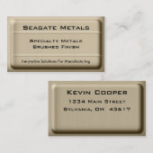 Visitekaartje geborsteld metaal (Voorkant / Achterkant)