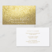 visitekaartje - Geel Gold Glitter Script Biz (Voorkant / Achterkant)
