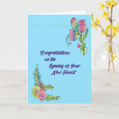 Visitekaartje gefeliciteerd Nieuwe Florist Kaart (Gele Bloem)