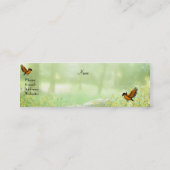 Visitekaartje Gele Bloemen Vogels Skinny (Achterkant)