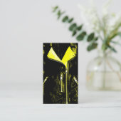 Visitekaartje gele lederen jas zwart (Staand voorkant)