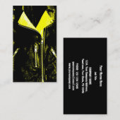 Visitekaartje gele lederen jas zwart (Voorkant / Achterkant)