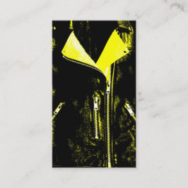 Visitekaartje gele lederen jas zwart