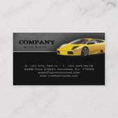 visitekaartje gele sportauto (Achterkant)