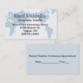 Visitekaartje geografische docenten afsprakenkaartje (Voorkant / Achterkant)