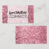 Visitekaartje Geometrisch Roos Gouden Glitter (Voorkant / Achterkant)