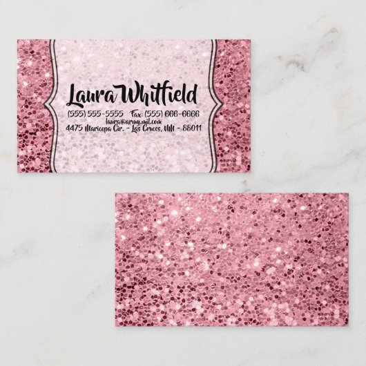 Visitekaartje Geometrisch Roos Gouden Glitter (Voorkant / Achterkant)