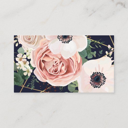 Visitekaartje geometrische tuin Roos Anemone Navy (Achterkant)