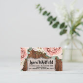 Visitekaartje geometrische tuin Roos schuur hout g (Staand voorkant)