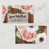 Visitekaartje geometrische tuin Roos schuur hout g (Voorkant / Achterkant)