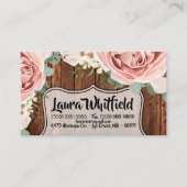 Visitekaartje geometrische tuin Roos schuur hout g (Voorkant)