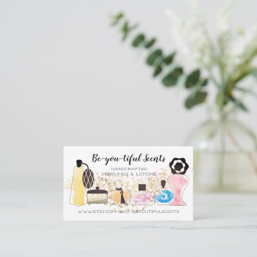 Visitekaartje geslepen flessen  (Staand voorkant)