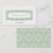VISITEKAARTJE gewoon patterned panel mint cream (Voorkant / Achterkant)