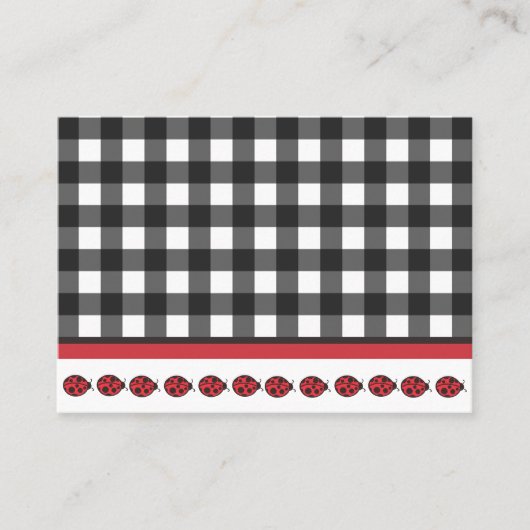 Visitekaartje Gingham Ladybug (Voorkant)