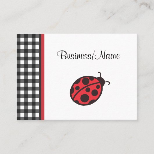 Visitekaartje Gingham Ladybug (Voorkant)