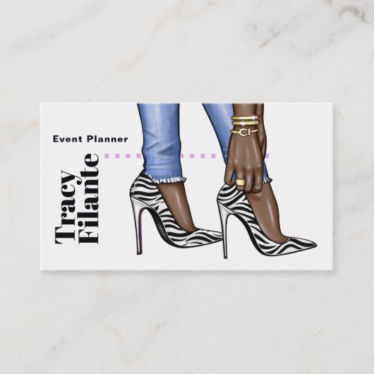 Visitekaartje Glam Chic Zebra (Voorkant)