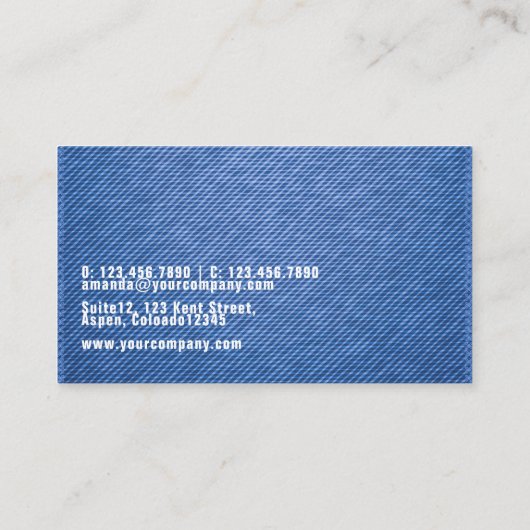 Visitekaartje Glam Chic Zebra (Achterkant)