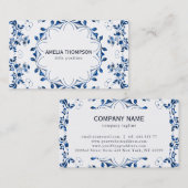 Visitekaartje Glitter Blue Mandala (Voorkant / Achterkant)