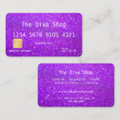 Visitekaartje | Glitter Credit Card Paars (Voorkant / Achterkant)