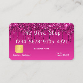 Visitekaartje | Glitter Credit Card Paars Pink